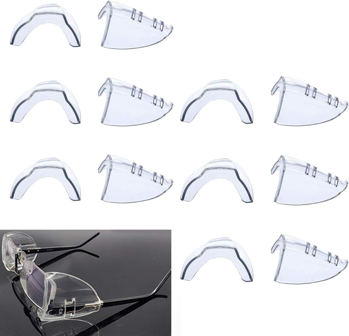 Korty 3/6/10 Pairs Eye Glasses Side Shields, Flexible Slip on Side Shields for Safety Glasses Fits Small to Medium - Image 9