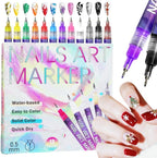 Yuddhav 12 colors nail art pens set front view packaging