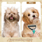 Generic pet deshedding tool close-up on double-sided head