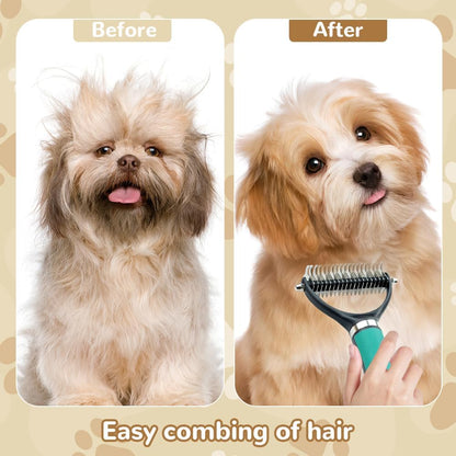 Generic pet deshedding tool close-up on double-sided head