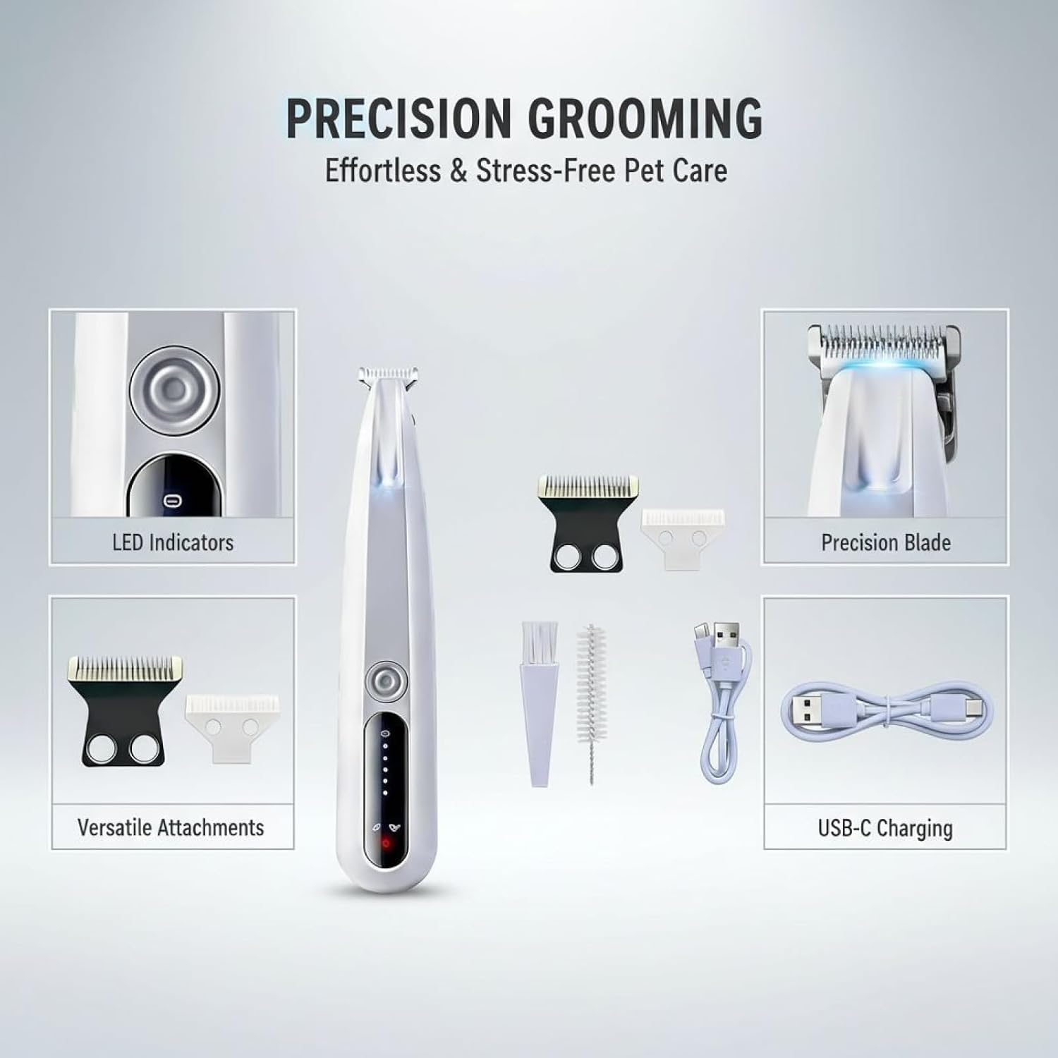 Waterproof pet grooming clippers being rinsed under tap water for easy maintenance