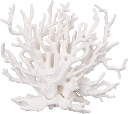 Tinoaly white resin coral reef aquarium decoration front view