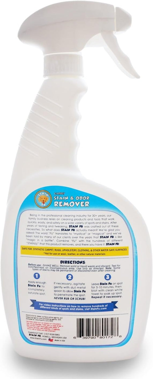 Stain Fu pet stain and odor remover bottle with spray nozzle