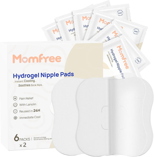 Momfree hydrogel nipple gel pads box front view