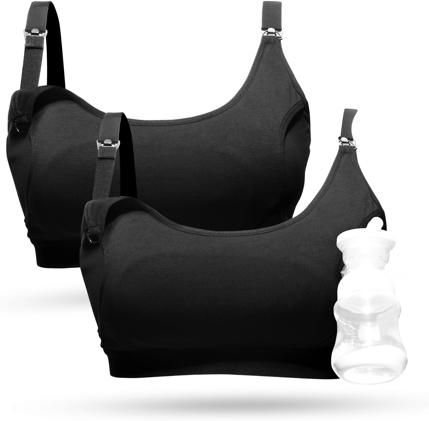 Momcozy hands free pumping and nursing bra front view