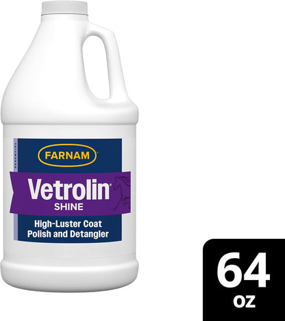 Farnam Vetrolin Shine, High-Luster Coat Polish and Detangler Spray, Ideal for Horses and Dogs, 64 oz. - Image 10