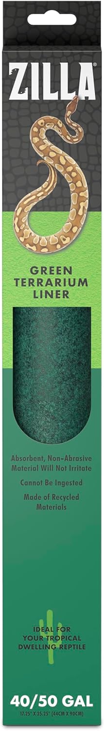 Zilla reptile terrarium bedding substrate liner green front view safe reptile cage carpet