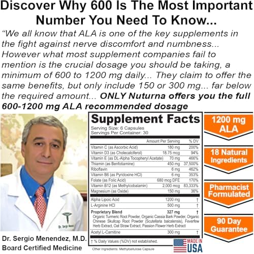 Nuturna 180 capsules maximum strength supplement bottle side profile