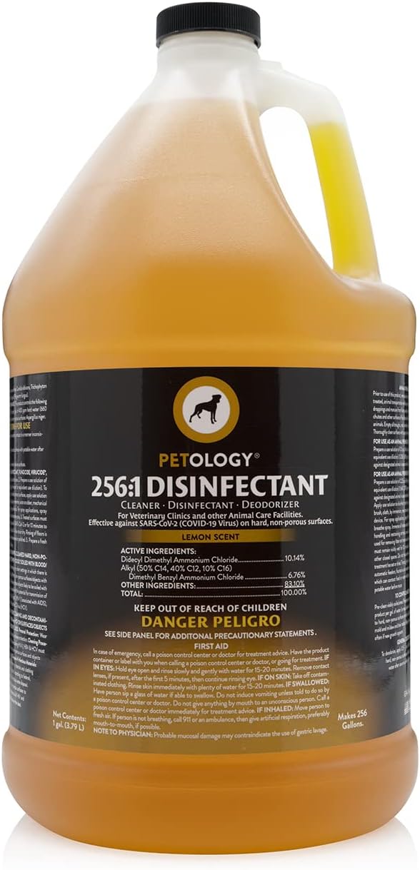 Petology 256:1 Disinfectant, 1 Gallon - Liquid Concentrate Disinfectant and Deodorizer, Sanitizer for Veterinary Clinics and Kennels, Effective Against Viruses and Bacteria (Cherry) - Image 10