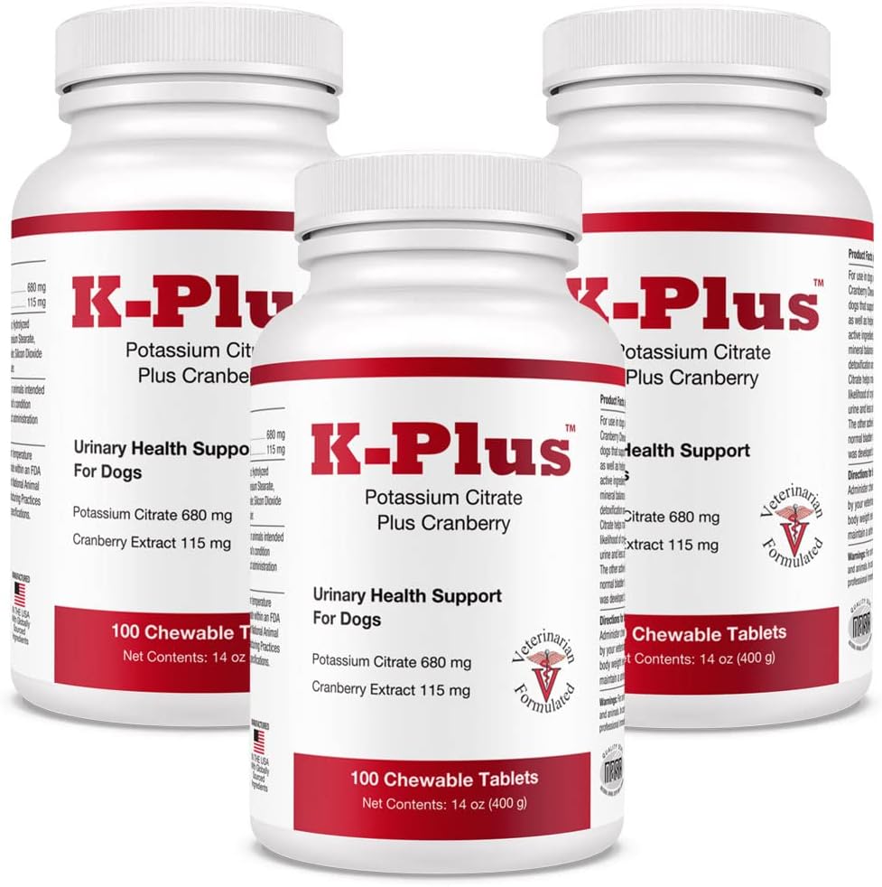 K-Plus Potassium Citrate Plus Cranberry Supplement for Dogs - UTI Remedy Chewable Tablets - Supports Bladder Health - For Every Dog Breed (100 Tabs) - Image 15