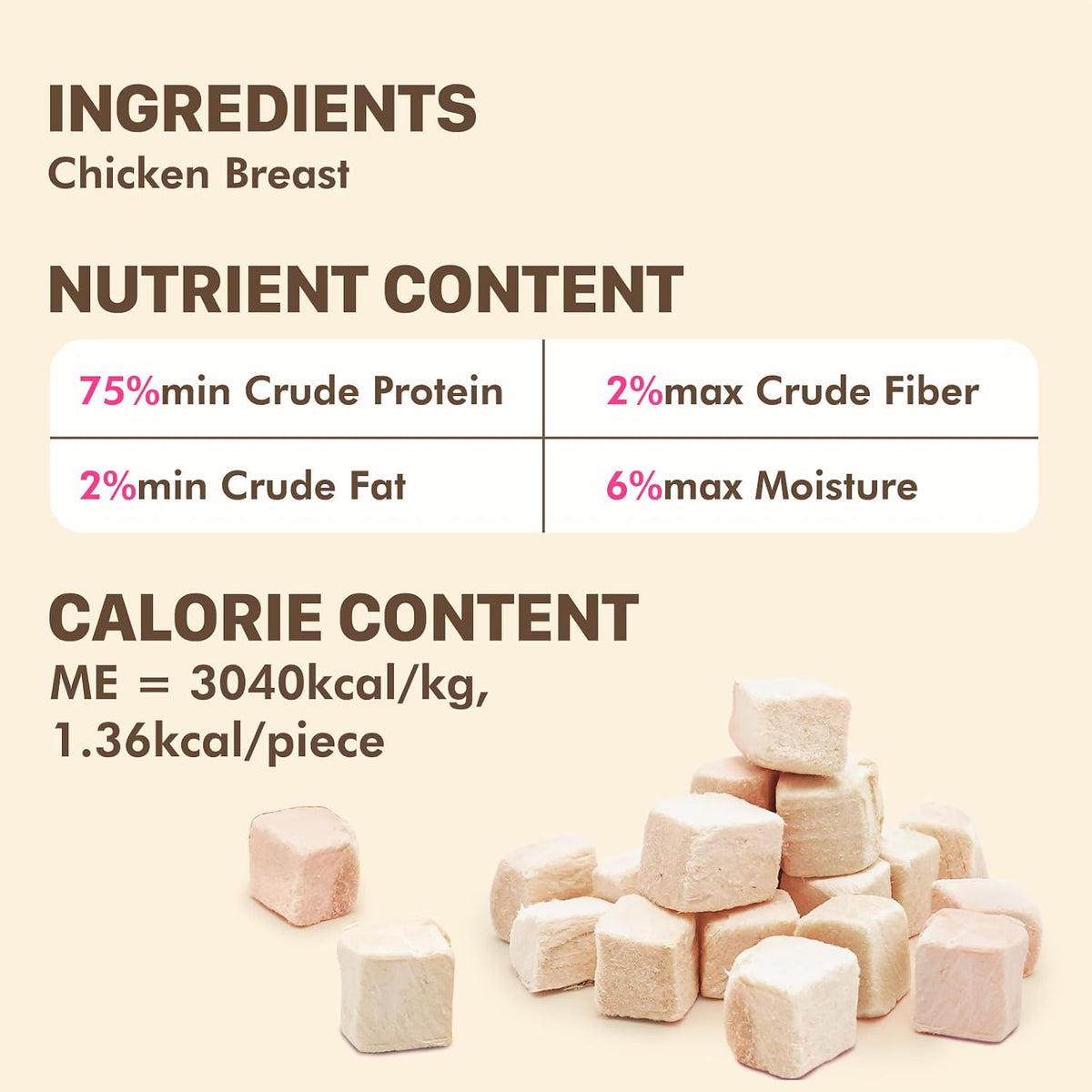 MON2SUN authentic USA imported freeze dried cat treats close up view