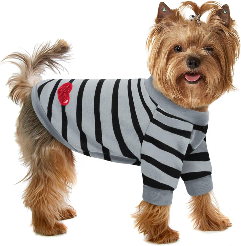 Pet Dog Striped T-Shirt Dogs Cats Cotton Vest Spring Summer Pet Apparel Tee Shirt Suitable for Small and Medium Large Pets French Bulldog Bichon - Image 9