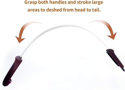 Burgundy soft touch non slip handle on BOTH WINNERS deshedding tool close up view
