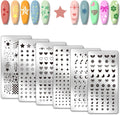 PH PandaHall stars moon pattern nail stamp plate front view showing celestial steel designs