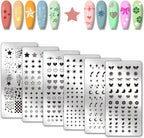 PH PandaHall stars moon pattern nail stamp plate front view showing celestial steel designs