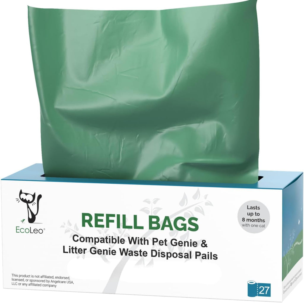 EcoLeo cat waste disposal refill bags roll front view