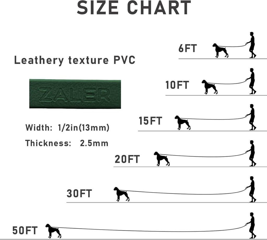 ZALER PVC coated weatherproof training leash close up view