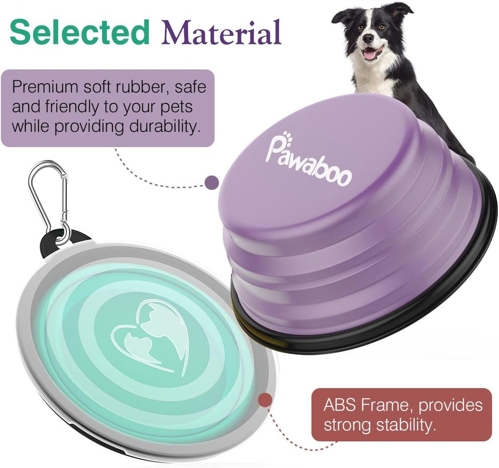 Pawaboo leak proof foldable dog bowl showing rubber ring seal mechanism