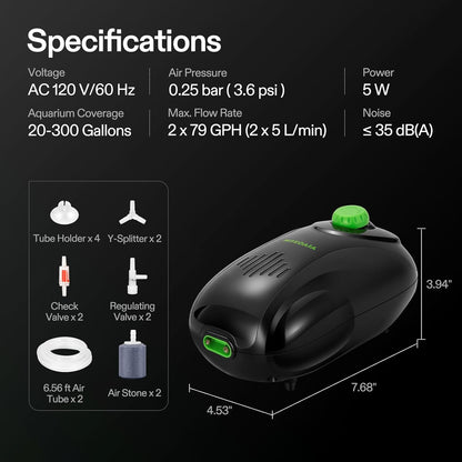 High performance 160 GPH aquarium air pump unit