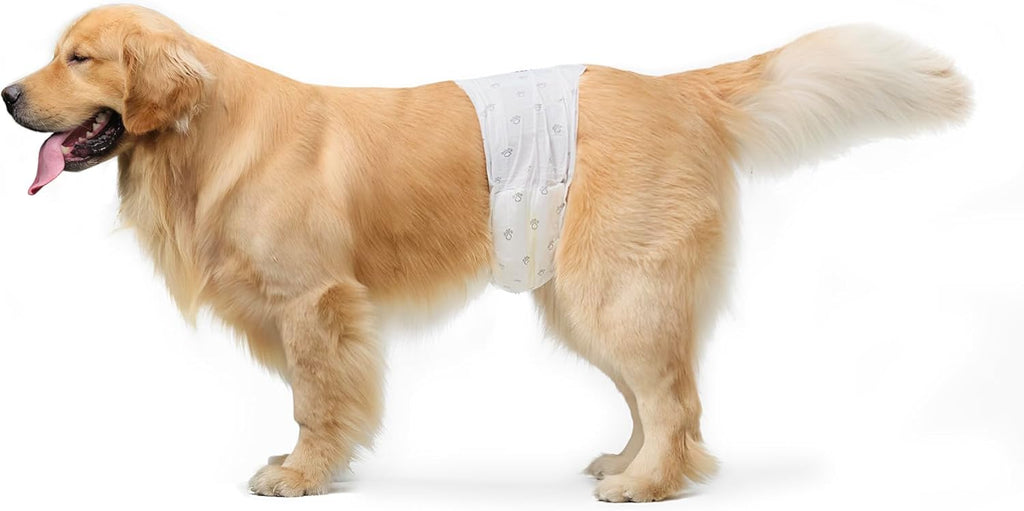 Amazon Basics Absorbent, Leakproof Male Dog Wrap Disposable Diapers with Wetness Indicator, Breathable, Small, White, 50-Pack - Image 9