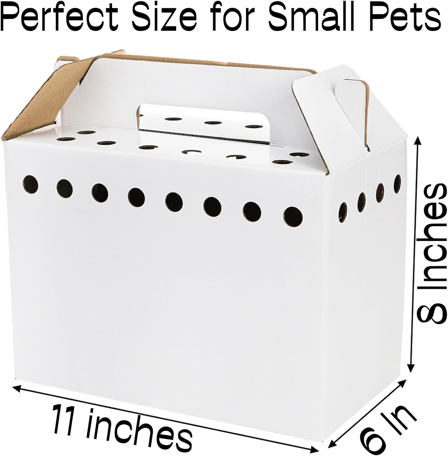 Coloch 20 Pack Cardboard Pet Carrier for Small Pets, 11x8x6 Inches Disposable Pet Transport Box for Pullets, Fowls, Hamsters, Gerbils, Reptiles, Guinea Pigs - Image 2