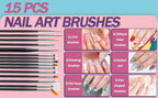 Artdone nail art brushes with liquid glitter handles