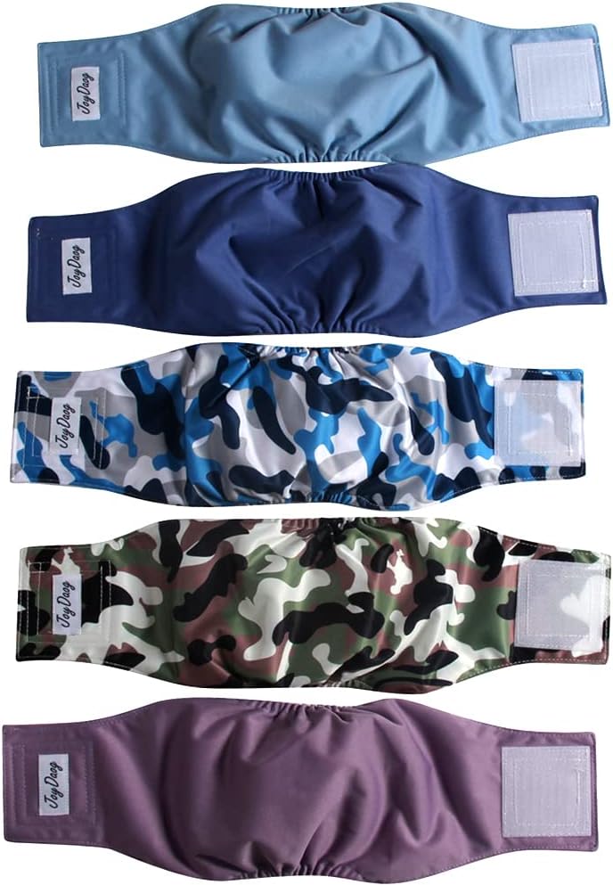 JoyDaog Reusable Dog Belly Bands for Male Dogs Diapers,5 Pack Premium Washable Dog Diapers Male Puppy Nappies Wrap,M - Image 14