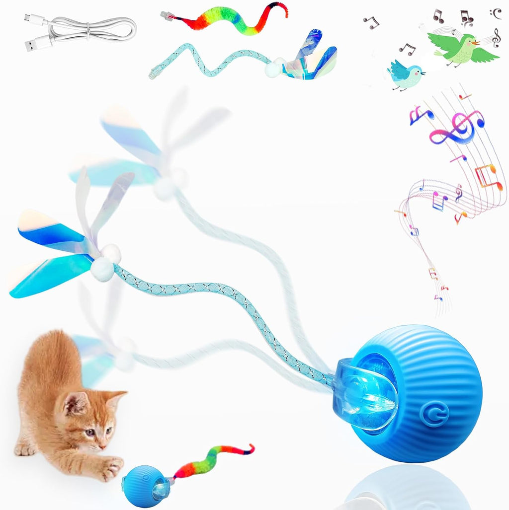 New Upgraded Interactive Cat Toy Ball - Smart Automatic Rolling Stimulating Chasing Teaser Ball for Bored Indoor Adult Cats and Dogs (Red) - Image 9