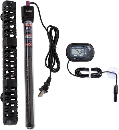 MQ Submersible Aquarium Heater Auto Thermostat, 300W Fish Tank Heater for 35-60 Gallon with LCD Digital Aquarium Thermometer, Shatter-Proof and Blast-Proof - Image 10