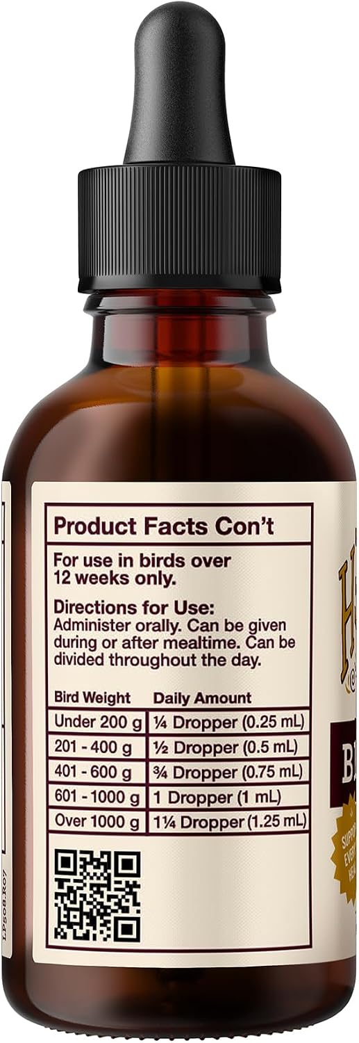 Hemp Well USA imported bird hemp oil bottle side view