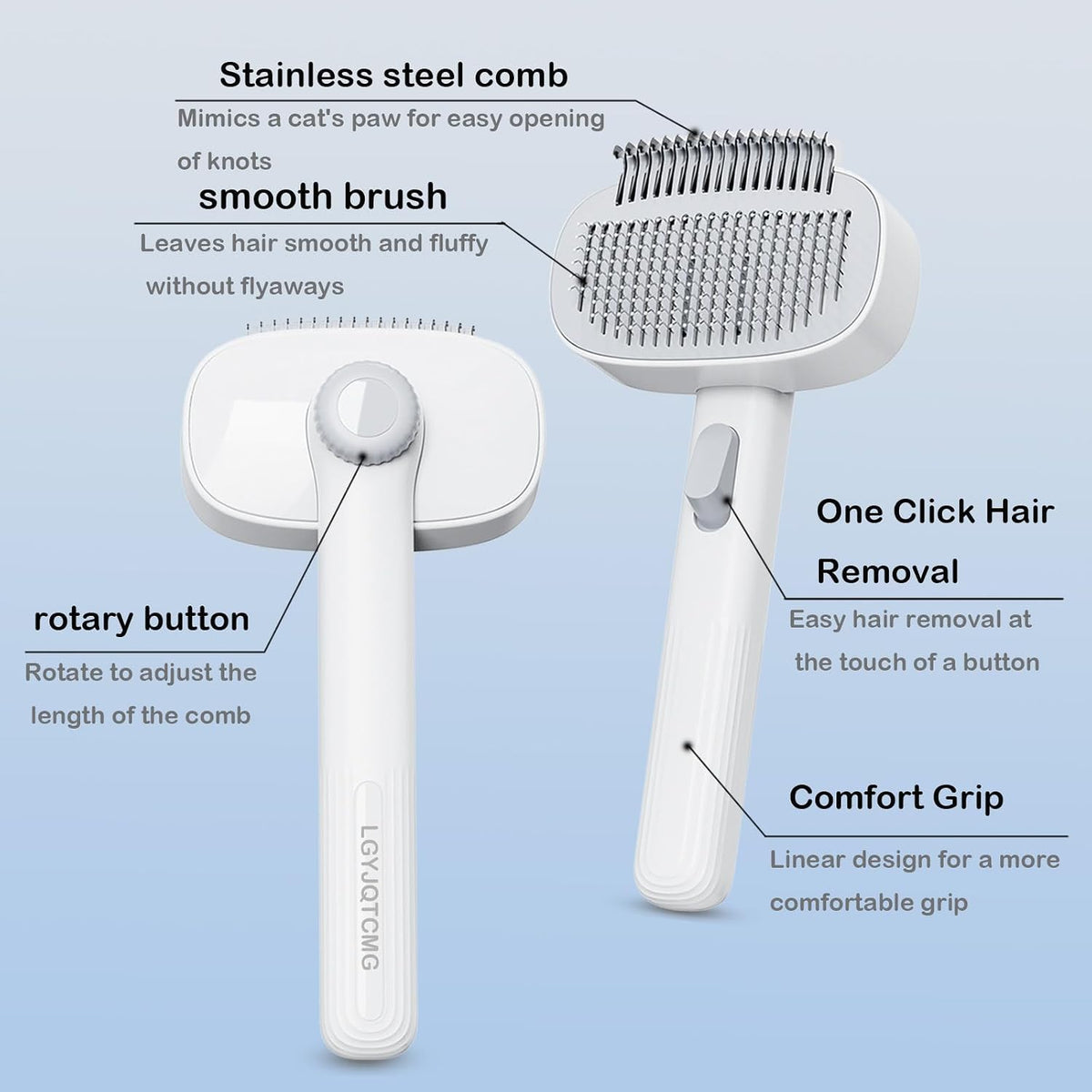 Using Lgyjqtcmg grooming tool on cat coat