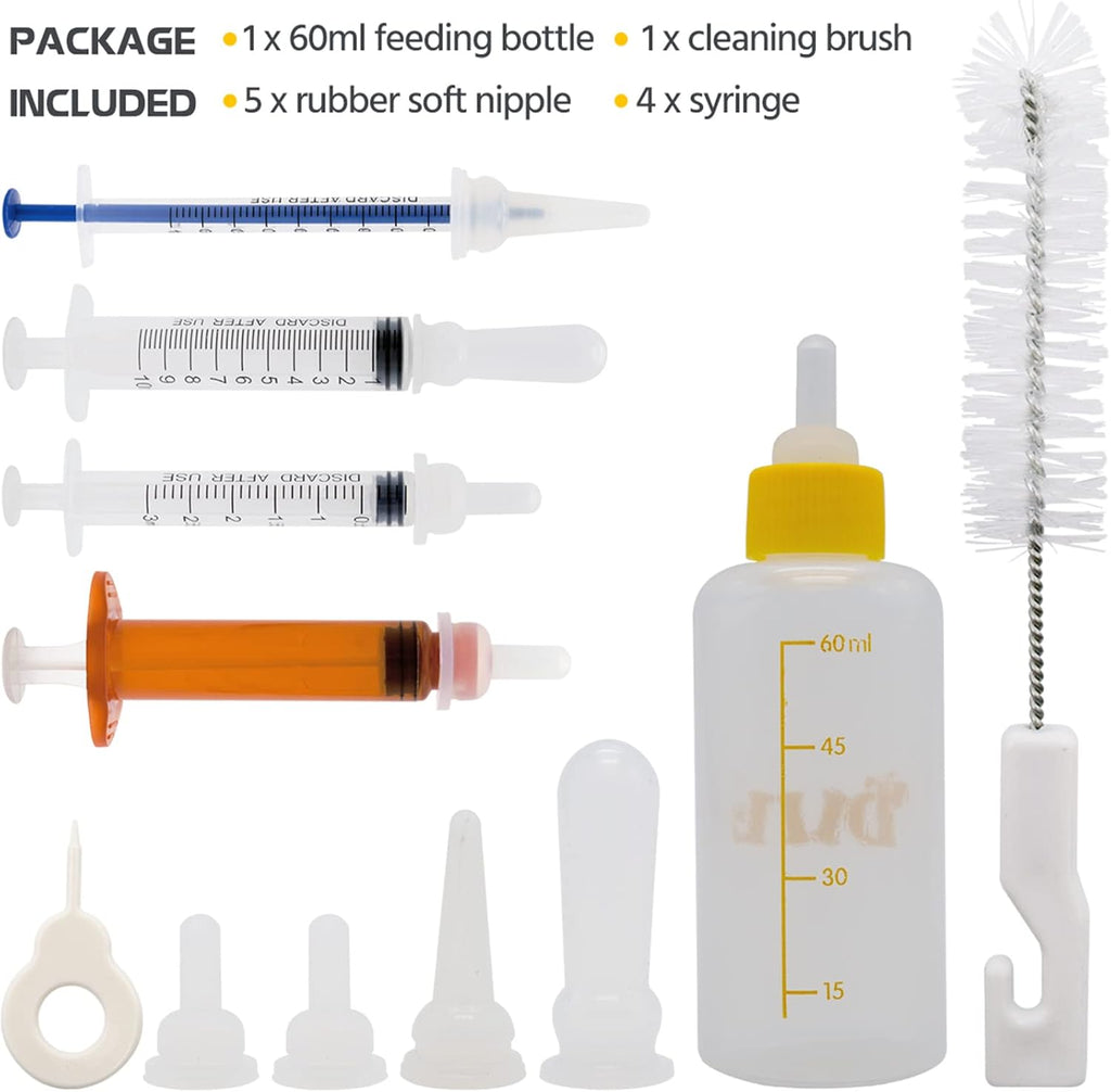 Close up of small animal nursing bottle nipple