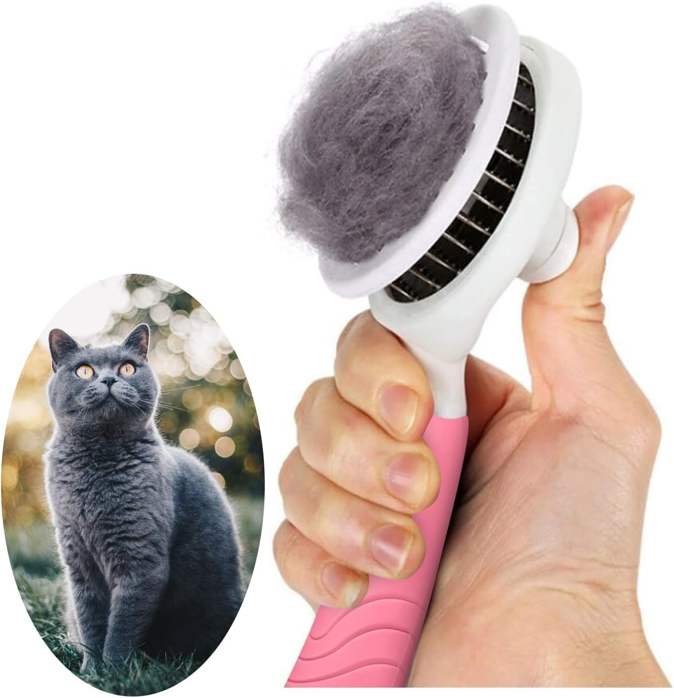 Self Cleaning Slicker Brush - Cat Brush Skin-Friendly Deshedding Grooming Massaging Tool for Long & Short Haired Pets, Cat Hair Brushes Easy Removes Undercoat for Dogs Cats Rabbits - UPGRADED, Blue - Image 10