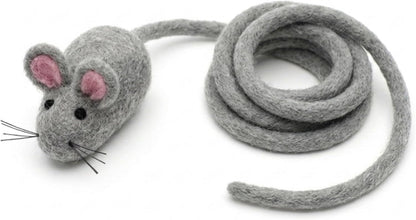 Glaciart One Felt Mouse Cat Toy - Soft Fuzzy Enrichment 100% Natural Wool - Interactive Catnip Play Cat Toy Set - Safe for Pets, Non-AZO Colored Dyes - 100" Long - Image 10