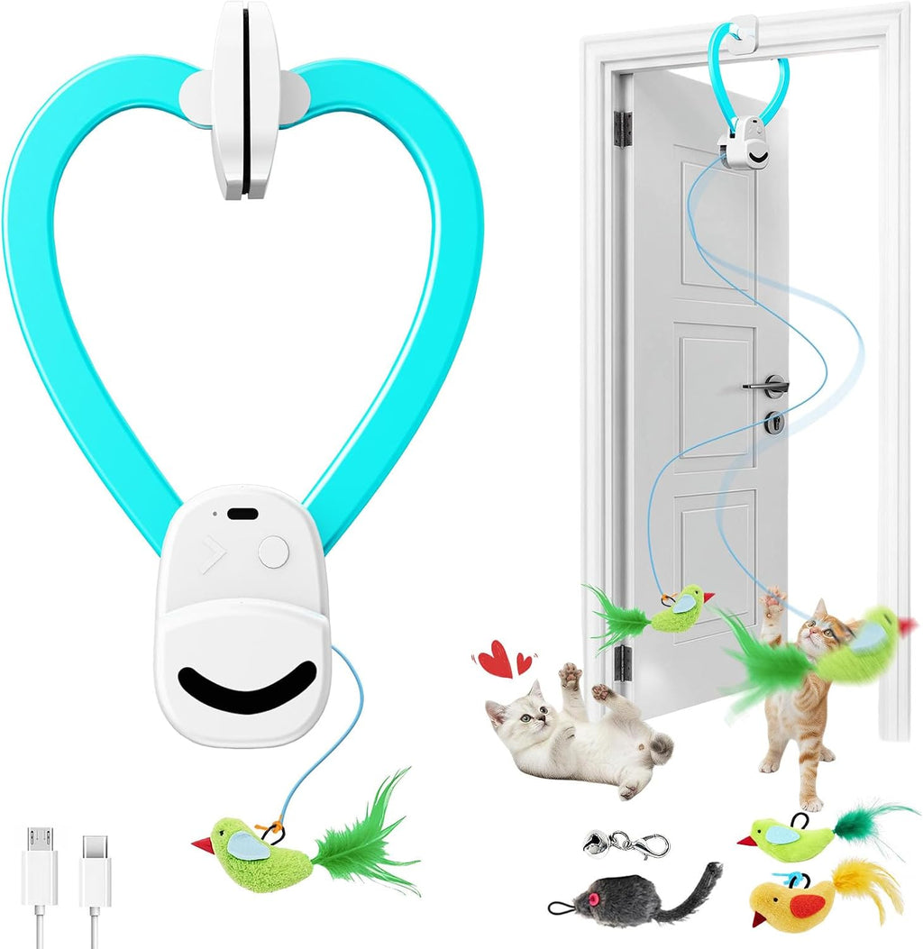 CATPICK Interactive Cat Toys for Indoor Cats - Automatic Flying Bird & Mouse Doorway Hanging Toy, USB Rechargeable Electric Kitten Toy for Hunting Instinct, Enrichment & Exercise, 2 Birds & 1 Mouse - Image 9