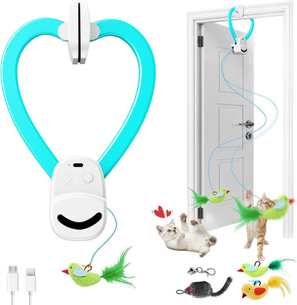 CATPICK Interactive Cat Toys for Indoor Cats - Automatic Flying Bird & Mouse Doorway Hanging Toy, USB Rechargeable Electric Kitten Toy for Hunting Instinct, Enrichment & Exercise, 2 Birds & 1 Mouse - Image 9
