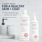 Veterinary Formula anti itch shampoo and spray duo for dog and cat allergy relief.