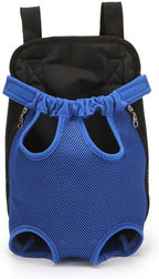Compact and lightweight portable pet backpack carrier for small breeds in black color.