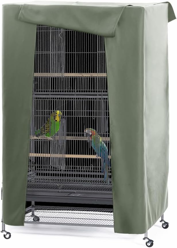 PONY DANCE Pets Product Universal Birdcage Cover Blackout & Breathable Birdcage Cover for Pets' Good Night, Large, Black, 35 L x 25 W x 47 in H - Image 10