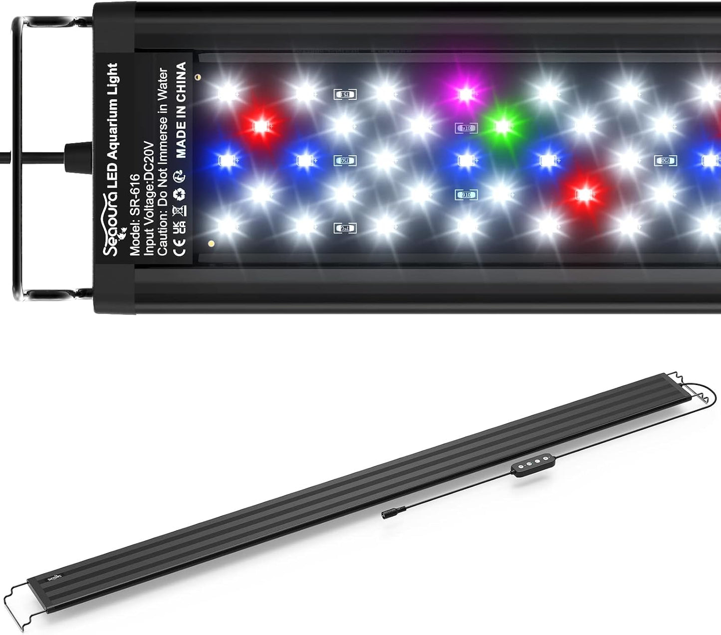 SEAOURA Led Aquarium Light for Plants-Full Spectrum Fish Tank Light with Timer Auto On/Off, 18-24 Inch, Adjustable Brightness, White Blue Red Green Pink LEDs with Extendable Brackets for Freshwater - Image 11