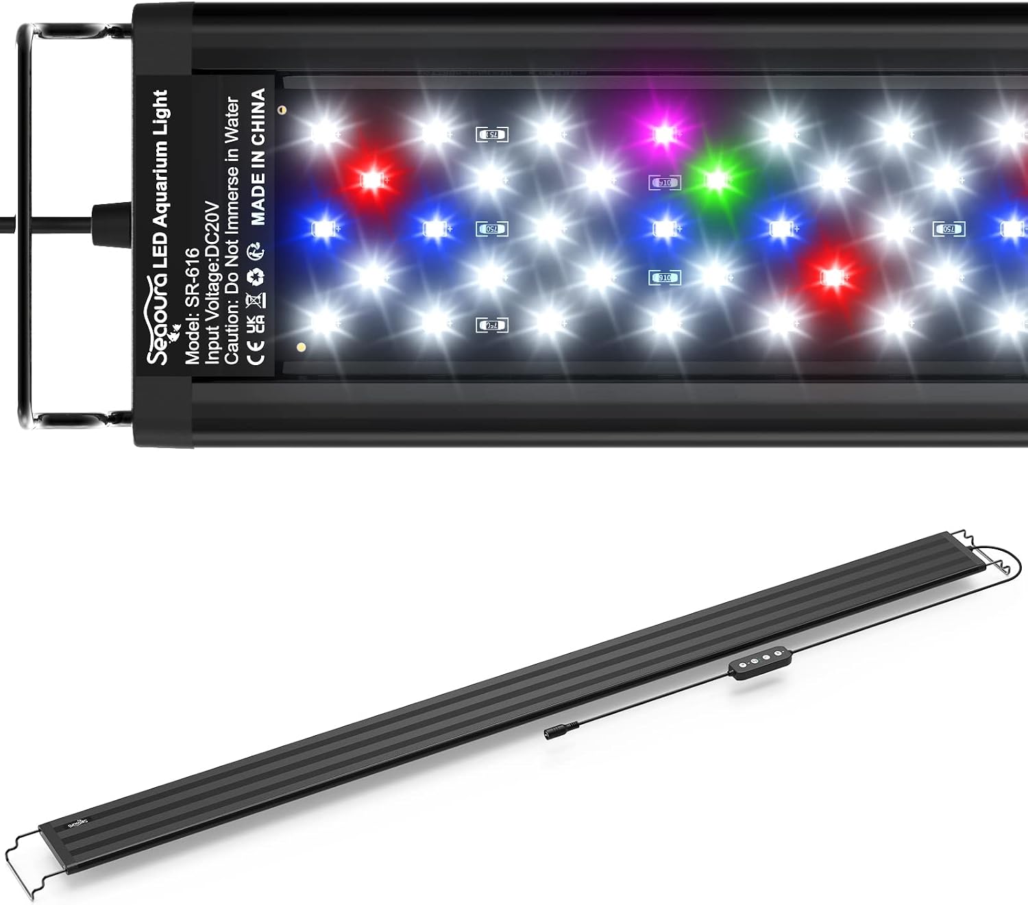 SEAOURA Led Aquarium Light for Plants-Full Spectrum Fish Tank Light with Timer Auto On/Off, 18-24 Inch, Adjustable Brightness, White Blue Red Green Pink LEDs with Extendable Brackets for Freshwater - Image 11