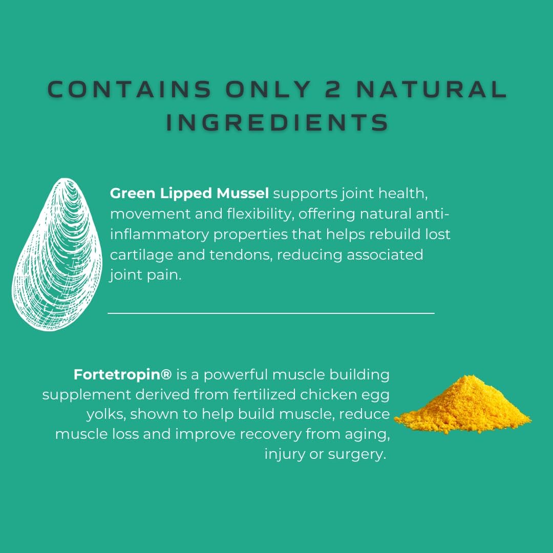 MYOS Canine certified muscle formula nutritional label and ingredients list.