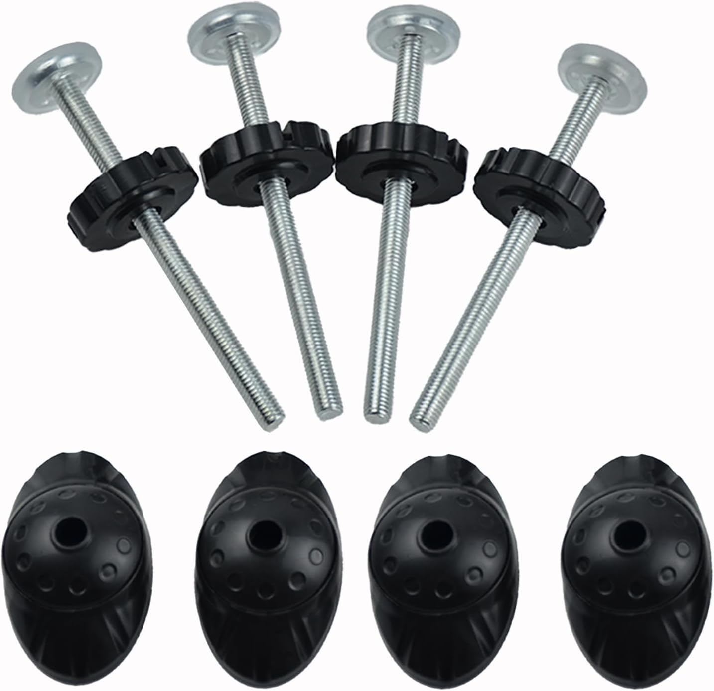 Generic baby gate extender threaded spindle rod front view displaying the black steel core hardware.