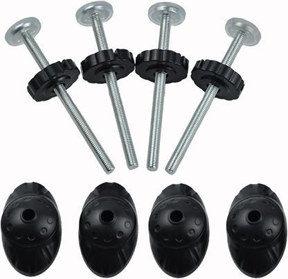 Generic baby gate extender threaded spindle rod front view displaying the black steel core hardware.