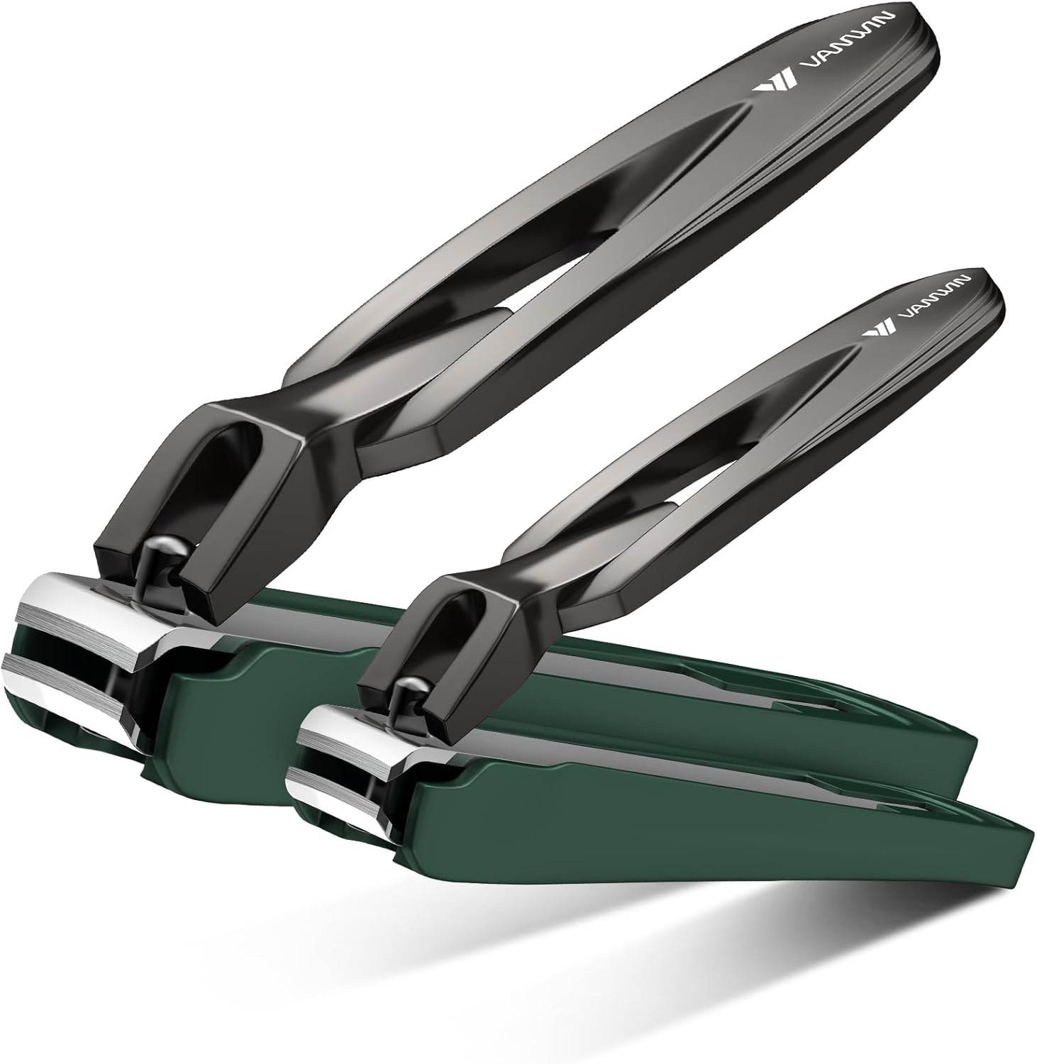 Vanwin 2-pack nail clippers with built-in catcher front view