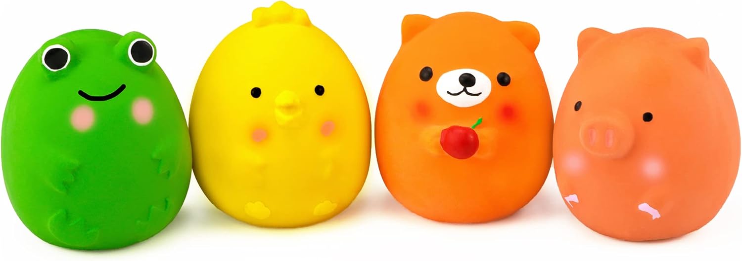 Chiwava natural rubber dog toy set with chicken pig bear and frog shapes for small breeds.