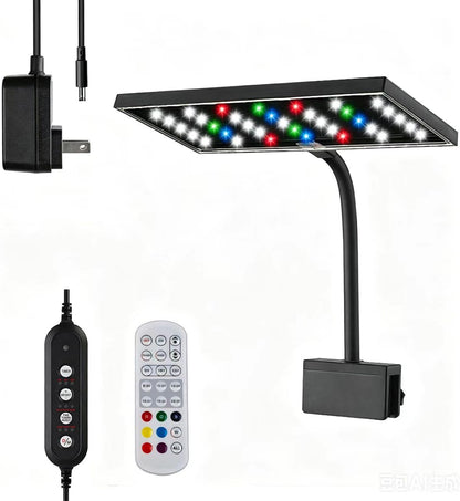 Carefree Fish Aquarium LED Light USB 5V1A RGBW 5730 Timmer 1~10Gal Fish Tank Clip Light 10 Brightness Levels 8W with USB Port (Include UL Certification Power Adapter) - Image 10