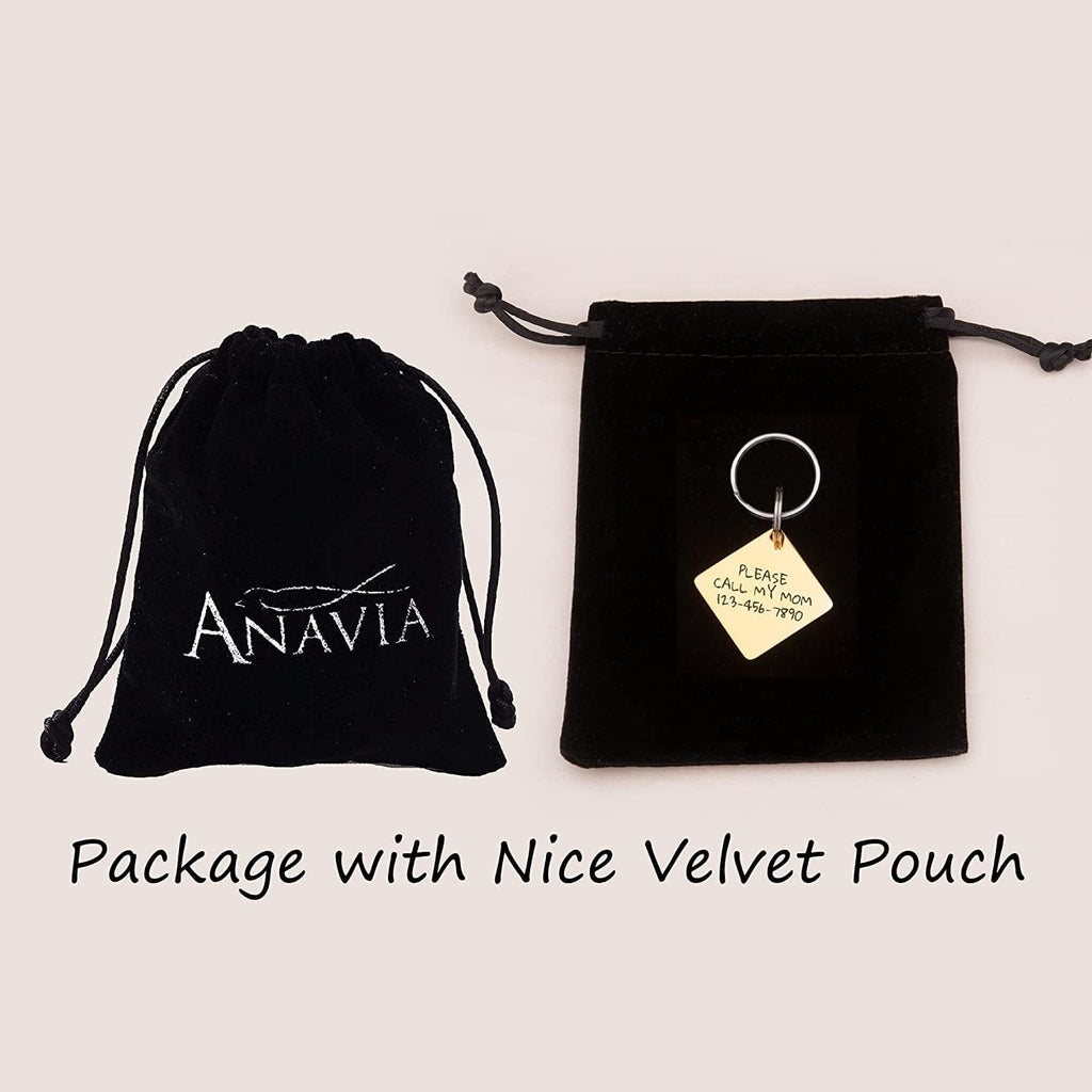 Anavia wilderness mountain sea theme custom pet ID jewelry close up view.