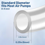 Clear vinyl tubing for pond aeration and terrarium air flow setup close up