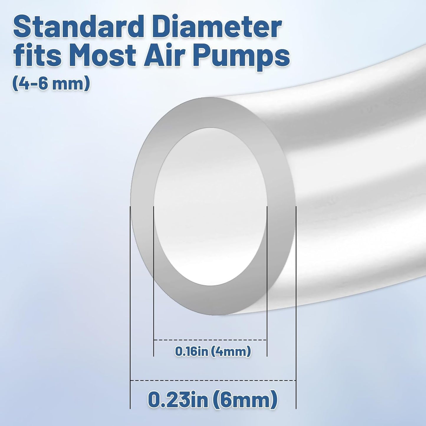 Clear vinyl tubing for pond aeration and terrarium air flow setup close up